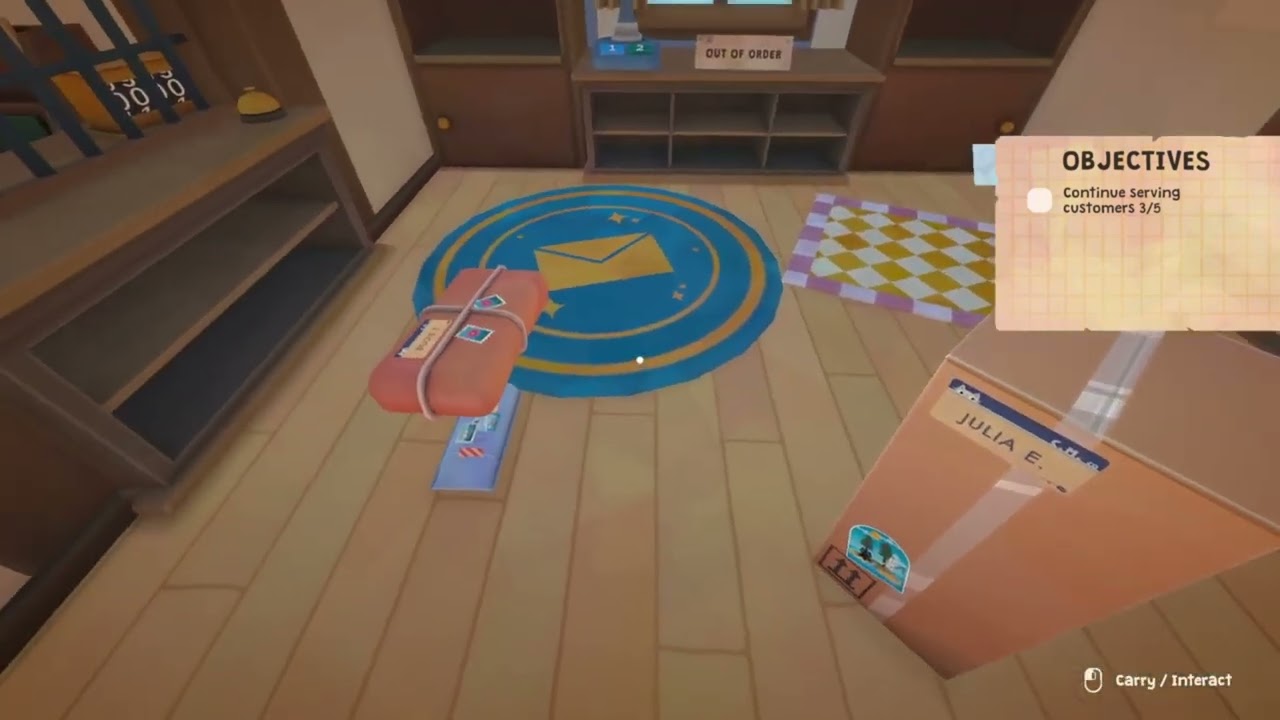 Cat Mail Co cozy cat post office interior